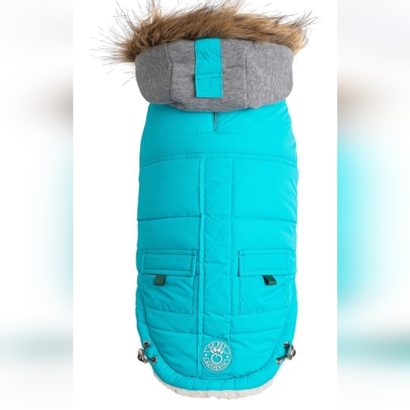 New Dog Parka Blue Winter Dog Jacket GF Pet Coat Sherpa Lined Dog Jacket - Picture 1 of 10